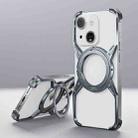 For iPhone 13 / 14 / 15 Aluminum Alloy Frameless 360-Degree Rotating Phone Case(Grey) - 1