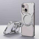 For iPhone 13 / 14 / 15 Aluminum Alloy Frameless 360-Degree Rotating Phone Case(Silver) - 1