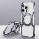 For iPhone 16 Pro Max Aluminum Alloy Frameless 360-Degree Rotating Phone Case(Grey) - 1