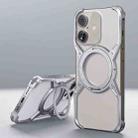 For iPhone 16 Aluminum Alloy Frameless 360-Degree Rotating Phone Case(Silver) - 1