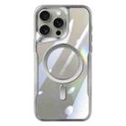 For iPhone 15 Pro Max Blade MagSafe Magnetic Transparent PC Phone Case(Silver White) - 1