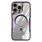 For iPhone 15 Pro Max Blade MagSafe Magnetic Transparent PC Phone Case(Purple) - 1
