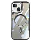 For iPhone 15 Plus Blade MagSafe Magnetic Transparent PC Phone Case(Black) - 1