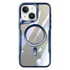 For iPhone 15 Blade MagSafe Magnetic Transparent PC Phone Case(Blue) - 1
