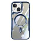 For iPhone 14 Plus Blade MagSafe Magnetic Transparent PC Phone Case(Blue) - 1