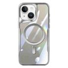 For iPhone 14 Blade MagSafe Magnetic Transparent PC Phone Case(Silver White) - 1