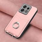 For Motorola Edge 50 Pro EU Edition R20 Ring Card Holder Phone Case(Pink) - 2