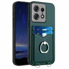 For Motorola Edge 50 Pro EU Edition R20 Ring Card Holder Phone Case(Green) - 1