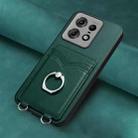 For Motorola Edge 50 Pro EU Edition R20 Ring Card Holder Phone Case(Green) - 2
