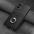 For Motorola Moto G 5G 2024 R20 Ring Card Holder Phone Case(Black) - 2