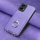 For Motorola Moto G 5G 2024 R20 Ring Card Holder Phone Case(Purple) - 2