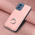 For Motorola Moto G Play 2024 4G R20 Ring Card Holder Phone Case(Pink) - 2