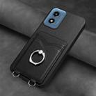 For Motorola Moto G Play 2024 4G R20 Ring Card Holder Phone Case(Black) - 2