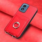 For Motorola Moto G Play 2024 4G R20 Ring Card Holder Phone Case(Red) - 2