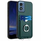 For Motorola Moto G Play 2024 4G R20 Ring Card Holder Phone Case(Green) - 1