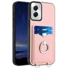 For Motorola Moto G Power 5G 2024 R20 Ring Card Holder Phone Case(Pink) - 1