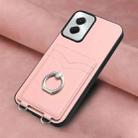 For Motorola Moto G Power 5G 2024 R20 Ring Card Holder Phone Case(Pink) - 2