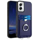 For Motorola Moto G Power 5G 2024 R20 Ring Card Holder Phone Case(Blue) - 1