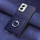 For Motorola Moto G Power 5G 2024 R20 Ring Card Holder Phone Case(Blue) - 2