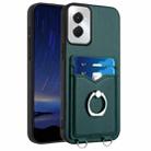 For Motorola Moto G Power 5G 2024 R20 Ring Card Holder Phone Case(Green) - 1