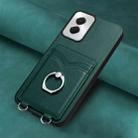 For Motorola Moto G Power 5G 2024 R20 Ring Card Holder Phone Case(Green) - 2