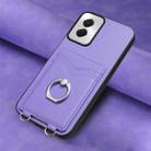 For Motorola Moto G Power 5G 2024 R20 Ring Card Holder Phone Case(Purple) - 2