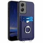 For Motorola Moto G Stylus 5G 2024 R20 Ring Card Holder Phone Case(Blue) - 1