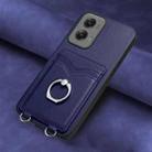 For Motorola Moto G Stylus 5G 2024 R20 Ring Card Holder Phone Case(Blue) - 2