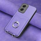 For Motorola Moto G Stylus 5G 2024 R20 Ring Card Holder Phone Case(Purple) - 2