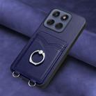 For Motorola Edge 60 Fusion / Edge 60 R20 Ring Card Holder Phone Case(Blue) - 2