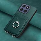 For Motorola Edge 60 Fusion / Edge 60 R20 Ring Card Holder Phone Case(Green) - 2