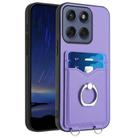 For Motorola Edge 60 Fusion / Edge 60 R20 Ring Card Holder Phone Case(Purple) - 1