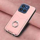 For Motorola Edge 60 Stylus 5G R20 Ring Card Holder Phone Case(Pink) - 2