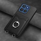 For Motorola Edge 60 Stylus 5G R20 Ring Card Holder Phone Case(Black) - 2