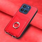 For Motorola Edge 60 Stylus 5G R20 Ring Card Holder Phone Case(Red) - 2