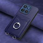 For Motorola Edge 60 Stylus 5G R20 Ring Card Holder Phone Case(Blue) - 2