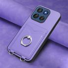 For Motorola Edge 60 Stylus 5G R20 Ring Card Holder Phone Case(Purple) - 2