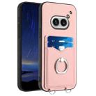 For Nothing Phone 2a R20 Ring Card Holder Phone Case(Pink) - 1