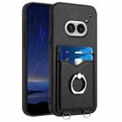 For Nothing Phone 2a R20 Ring Card Holder Phone Case(Black) - 1