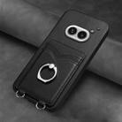 For Nothing Phone 2a R20 Ring Card Holder Phone Case(Black) - 2