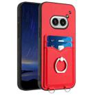 For Nothing Phone 2a R20 Ring Card Holder Phone Case(Red) - 1