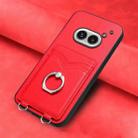 For Nothing Phone 2a R20 Ring Card Holder Phone Case(Red) - 2