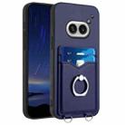 For Nothing Phone 2a R20 Ring Card Holder Phone Case(Blue) - 1