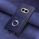 For Nothing Phone 2a R20 Ring Card Holder Phone Case(Blue) - 2