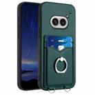 For Nothing Phone 2a R20 Ring Card Holder Phone Case(Green) - 1