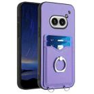 For Nothing Phone 2a R20 Ring Card Holder Phone Case(Purple) - 1