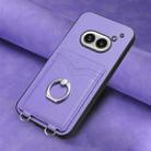 For Nothing Phone 2a R20 Ring Card Holder Phone Case(Purple) - 2