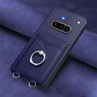 For Nothing Phone 3a R20 Ring Card Holder Phone Case(Blue) - 2