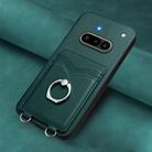 For Nothing Phone 3a R20 Ring Card Holder Phone Case(Green) - 2