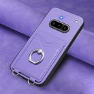 For Nothing Phone 3a R20 Ring Card Holder Phone Case(Purple) - 2